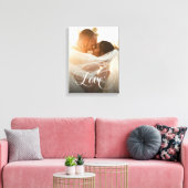 Love Script Pas getrouwd Custom Photo Canvas Afdruk (Insitu (Woonkamer))