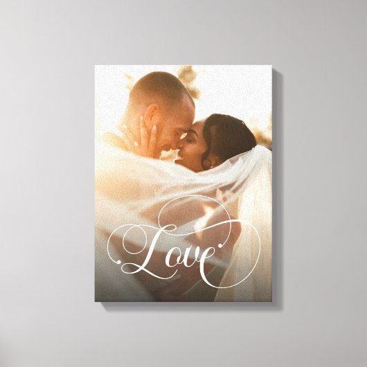 Love Script Pas getrouwd Custom Photo Canvas Afdruk (Voorkant)