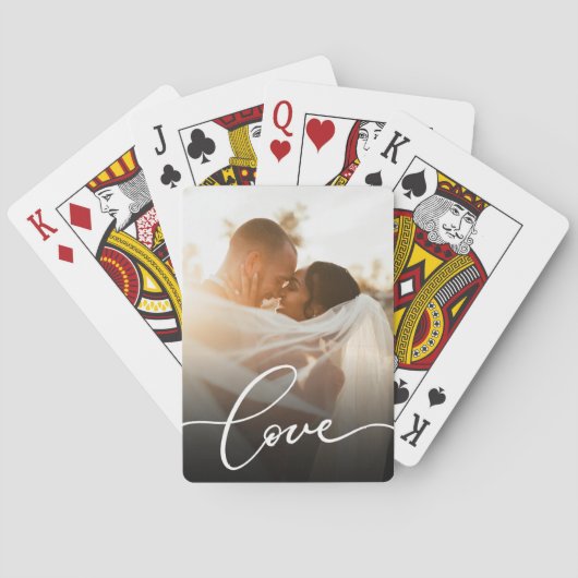 Love Script Pas getrouwd Custom Photo Pokerkaarten (Achterkant)