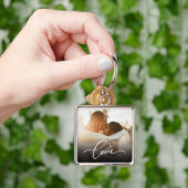 Love Script Pas getrouwd Custom Photo Sleutelhanger (Hand)