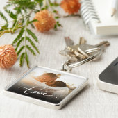 Love Script Pas getrouwd Custom Photo Sleutelhanger (Zijkant)