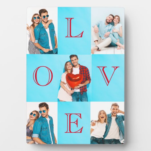 Love Script Personalized Couple PhotoPlaque Fotoplaat (voorkant)