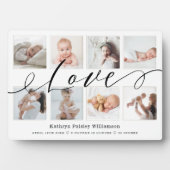 Love Script Photo Collage Keepakes & Birth Stats Fotoplaat (voorkant)