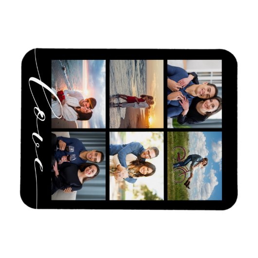 Love Script Photo Collage Magneet (Horizontaal)