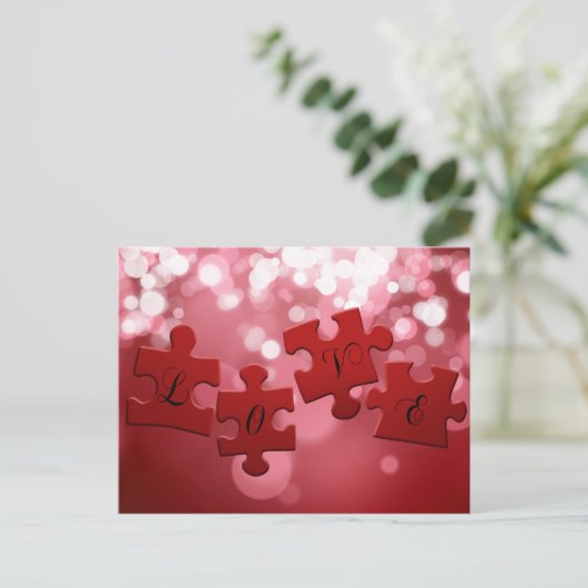 Love Script Puzzle PiElke Briefkaart (Staand voorkant)
