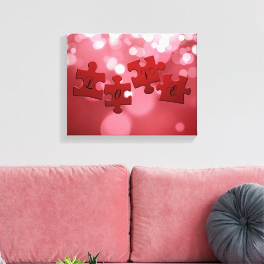 Love Script Puzzle PiElke Canvas Afdruk (Insitu (Woonkamer))