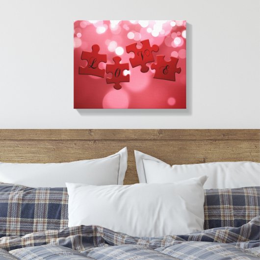 Love Script Puzzle PiElke Canvas Afdruk (Insitu (Slaapkamer))