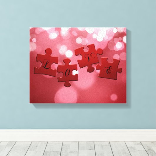 Love Script Puzzle PiElke Canvas Afdruk (Insitu (Houten vloer))
