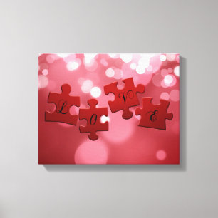 Love Script Puzzle PiElke Canvas Afdruk