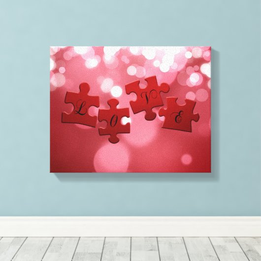 Love Script Puzzle PiElke Canvas Afdruk (Insitu (Houten vloer))