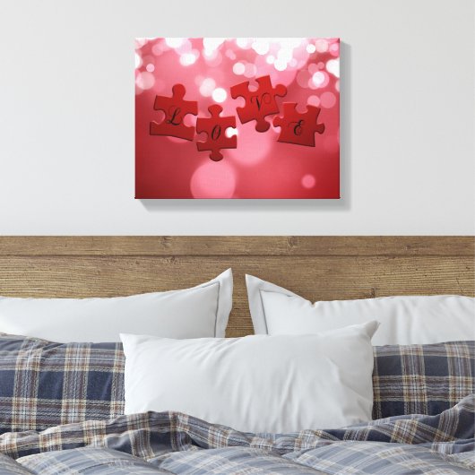 Love Script Puzzle PiElke Canvas Afdruk (Insitu (Slaapkamer))