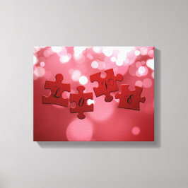 Love Script Puzzle PiElke Canvas Afdruk