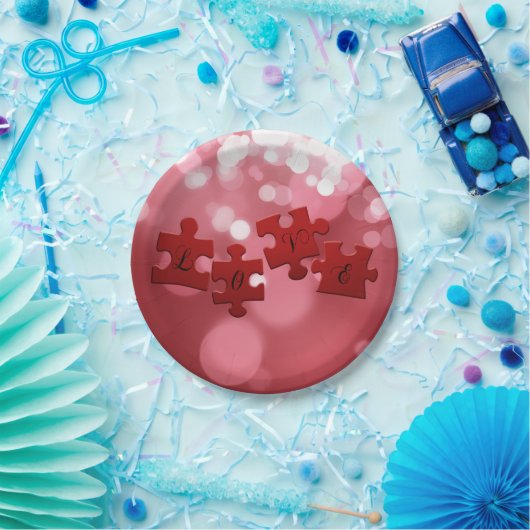 Love Script Puzzle PiElke Papieren Bordje (Feest)