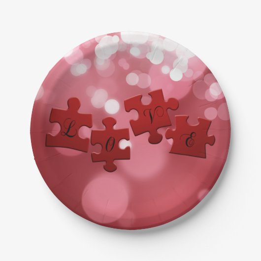 Love Script Puzzle PiElke Papieren Bordje (Voorkant)