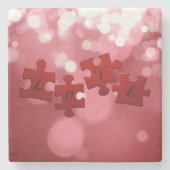Love Script Puzzle PiElke Stenen Onderzetter (Voorkant)