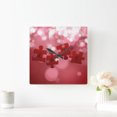 Love Script Puzzle PiElke Vierkante Klok (Huis)