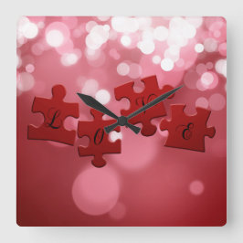 Love Script Puzzle PiElke Vierkante Klok