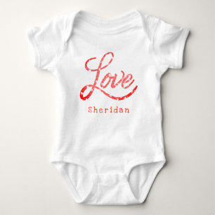 Love Script Roze Glitter Star Sparkle Monogram Romper
