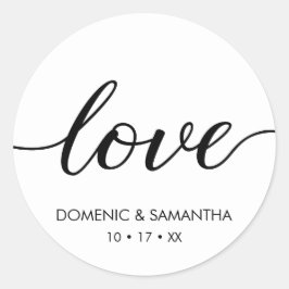 Love Script Siimple chic Wedding Ronde Sticker