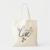Love Script Tote Tas | Elegante milieuvriendelijke (Voorkant)