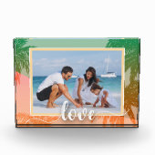 LOVE Script Tropical Palm Trees Fotoblokken (Voorkant)