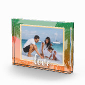 LOVE Script Tropical Palm Trees Fotoblokken (Rechts)
