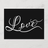 LOVE Script Typografie zwarte elegante chic Postka Feestdagenkaart (Voorkant)
