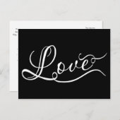 LOVE Script Typography black elegant chic Postcard Feestdagenkaart (Voorkant / Achterkant)