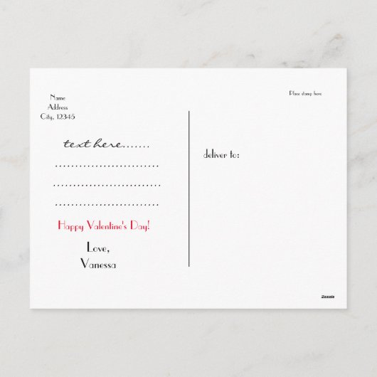 LOVE Script Typography black elegant chic Postcard Feestdagenkaart (Achterkant)