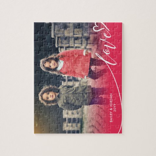 Love Script Valentijnsdag Foto Legpuzzel (Verticaal)