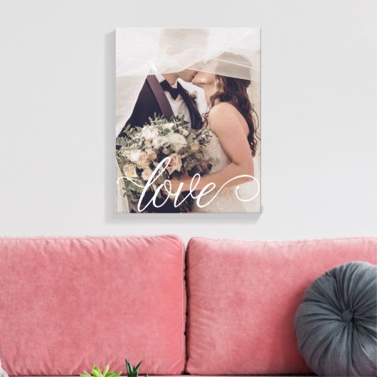 Love Script Wedding Canvas Afdruk (Insitu (Woonkamer))