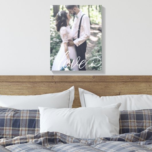 Love Script Wedding Canvas Afdruk (Insitu (Slaapkamer))