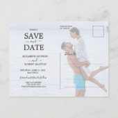 LOVE Script Wedding Photo Save the Date Aankondigingskaart (Achterkant)