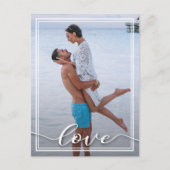 LOVE Script Wedding Photo Save the Date Aankondigingskaart (Voorkant)
