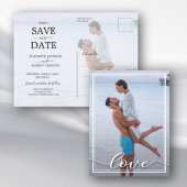 LOVE Script Wedding Photo Save the Date Aankondigingskaart