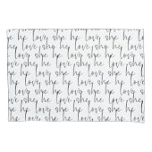 Love Script White Romantic Chic Kussensloop (Voorkant)