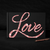 Love Script | Zwart en Roze Glitter Star Sparkle Gastenboek