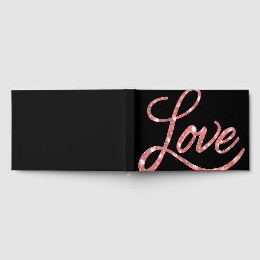 Love Script | Zwart en Roze Glitter Star Sparkle Gastenboek (Volledig)
