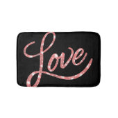 Love Script | Zwart en Roze Glitter Sterren Sparkl Badmat (Voorkant)