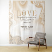 Love Scripting Ephesians 4:2 Wedding Backdrop Wandkleed (In situ)