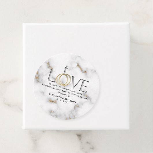 Love Scripting Verse Ephesians 4:2 Wedding Bedankjes Labels (In situ)