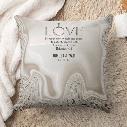 Love Scripting Verse Ephesians 4:2 Wedding Kussen (Deken)