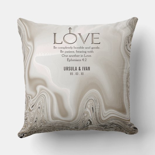 Love Scripting Verse Ephesians 4:2 Wedding Kussen (Achterkant)