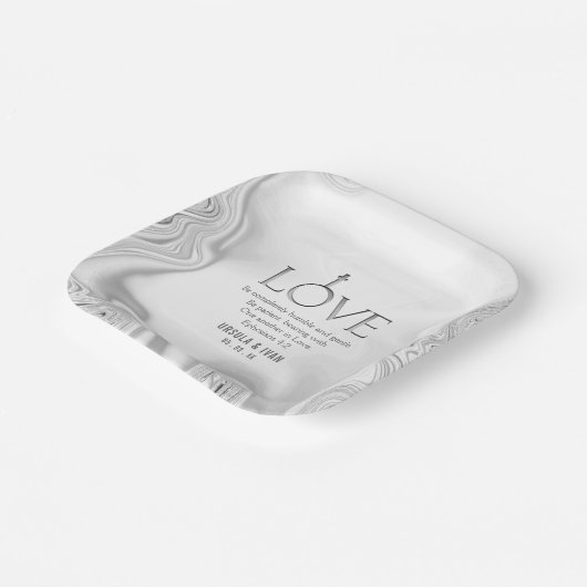 Love Scripting Verse Ephesians 4:2 Wedding Papieren Bordje (Gebogen)