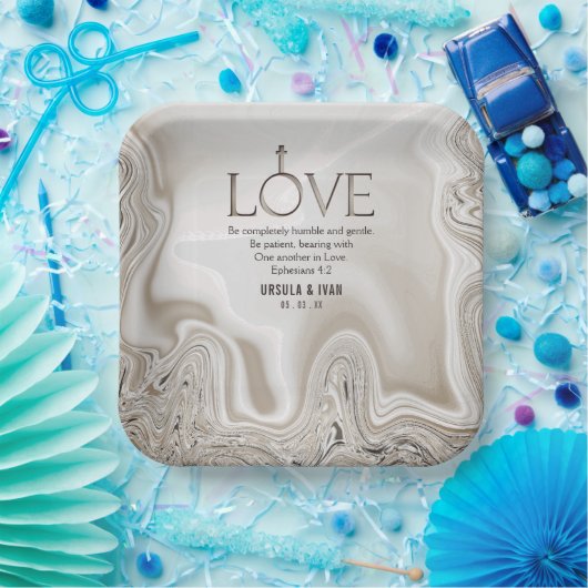 Love Scripting Verse Ephesians 4:2 Wedding Papieren Bordje (Feest)