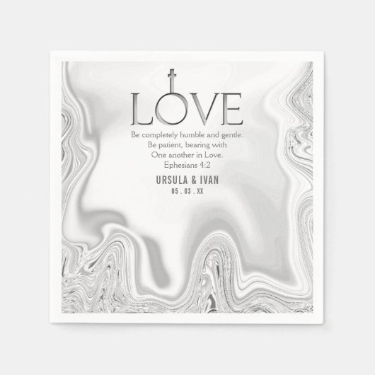 Love Scripting Verse Ephesians 4:2 Wedding Servet (Voorkant)