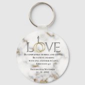 Love Scripting Verse Ephesians 4:2 Wedding Sleutelhanger (Voorkant)