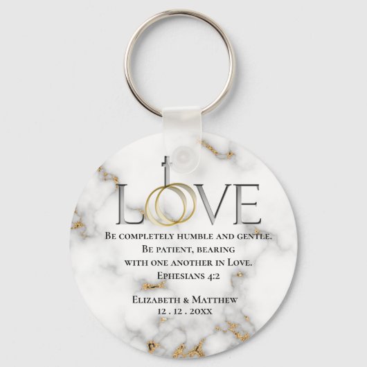 Love Scripting Verse Ephesians 4:2 Wedding Sleutelhanger (Voorkant)