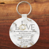 Love Scripting Verse Ephesians 4:2 Wedding Sleutelhanger (Voorkant)
