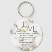 Love Scripting Verse Ephesians 4:2 Wedding Sleutelhanger (Achterkant)
